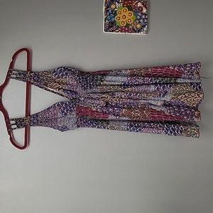 Boho chic V-neck Colorful Dress, sz M